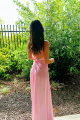 Straps Lavender Ruched A-line Satin Long Dress