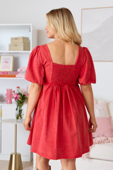Tina Red Babydoll Mini Dress SALE