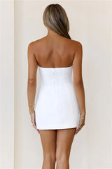 Next Level Luxe Strapless Mini Dress White