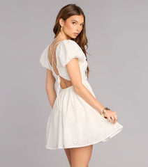 Charmed Life Eyelet Skater Mini Dress