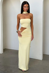 Forbes Strapless Maxi Dress - Yellow
