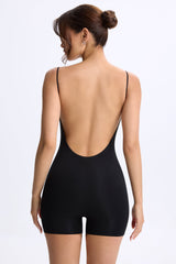Modal Sweetheart-Neck Low-Back Unitard in Black