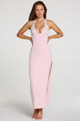 Modal Lace-Trim Maxi Dress in Baby Pink