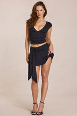 Mid-Rise Skort in Black