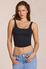 Modal Tie-Back Top in Black
