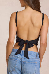 Modal Tie-Back Top in Black