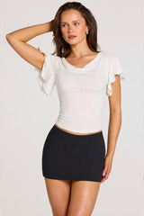 Modal Cowl-Neck Top in White
