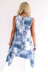 Rhythm And Sway Tie Dye Tunic Dress In Blue