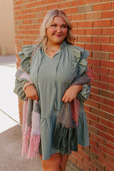 New To Town Shift Dress In Pear Curves