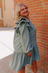 New To Town Shift Dress In Pear Curves