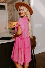 Kaleidoscope Ways Mineral Wash Mini Dress In Pink Curves