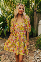 Table For Two Babydoll Mini Dress