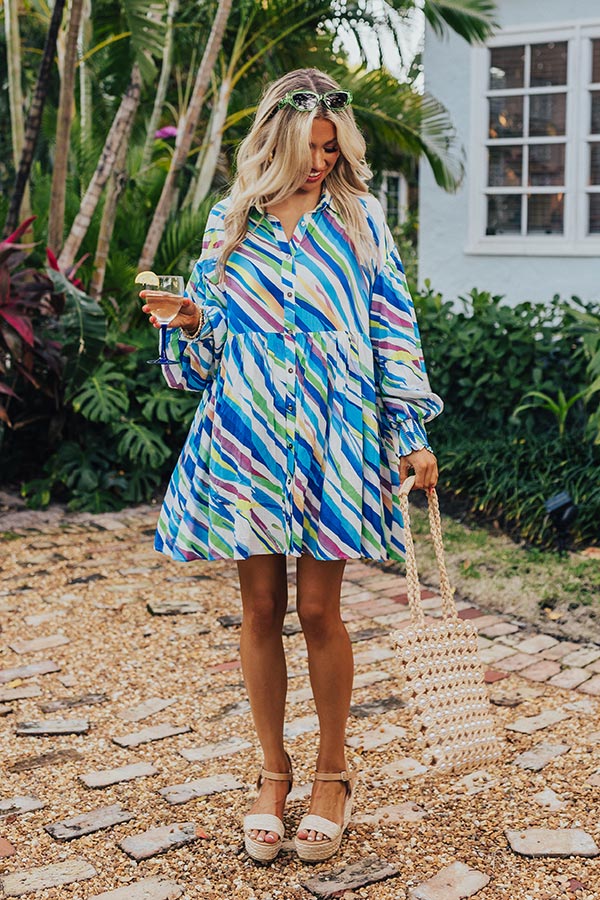 Sorbet Summer Mini Dress in Blue