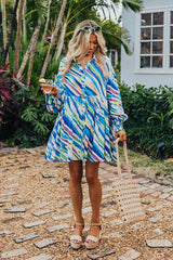 Sorbet Summer Mini Dress in Blue