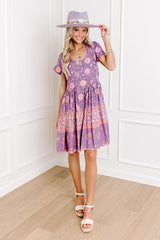 English Garden Floral Mini Dress