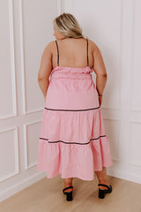 Coquette Moment Maxi Dress in Pink Curves