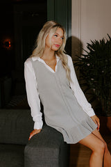 Cool Weather Crush Knit Mini Dress in Grey