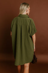 Broadway Muse Mini Dress in Olive
