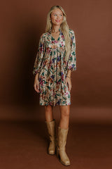 Willow Walk Floral Velvet Mini Dress