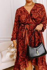 Autumn Reverie Floral High-Low Dress Curves