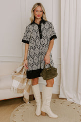 Brunch Plans Ready Eyelet Mini Dress in Black