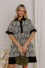 Brunch Plans Ready Eyelet Mini Dress in Black