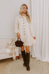 Charming Views Denim Mini Dress in French Vanilla