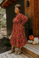 Blooming Keepsake Floral Midi Dress Curves