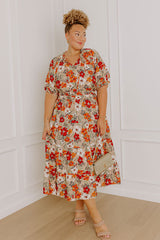 Harvest Charm Floral Midi Dress Curves