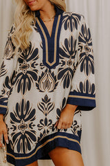Twilight Grove Floral Mini Dress in Navy