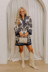 Twilight Grove Floral Mini Dress in Navy