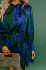 Rooftop Cocktails Floral Satin Mini Dress