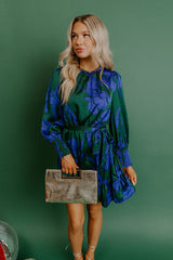 Rooftop Cocktails Floral Satin Mini Dress