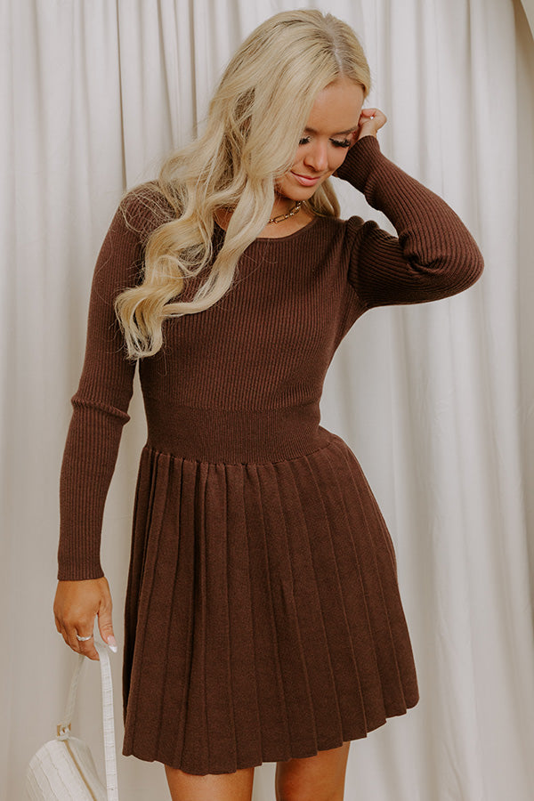Cafe Date Knit Sweater Mini Dress