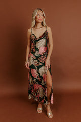 Candlelit Charm Floral Velvet Burnout Midi Dress