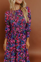 Vineyard Escape Smocked Floral Midi Dress