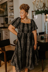 Evening at the Estate Floral Midi Dress Curves