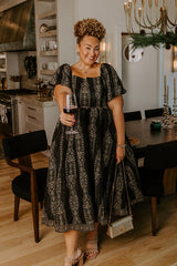 Evening at the Estate Floral Midi Dress Curves
