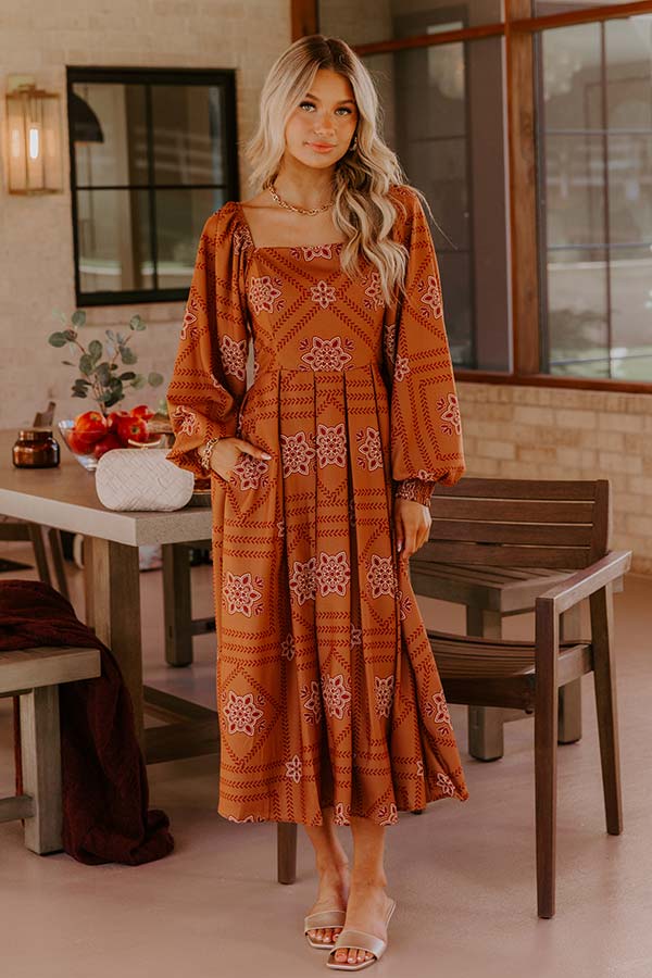 Chateau Evenings Floral Midi Dress
