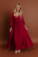 Feeling Graceful Midi Dress in Wine