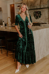 Heartfelt Elegance Floral Velvet Maxi Dress