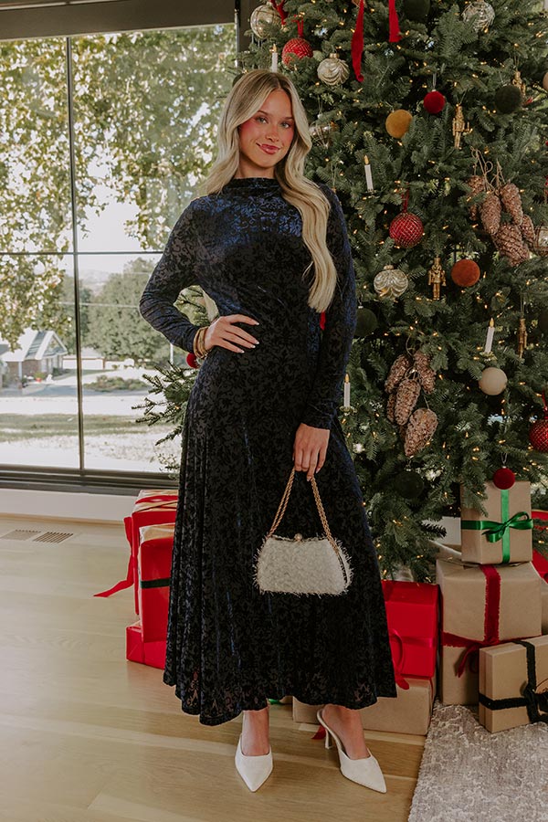 Moonlit Dance Velvet Burnout Midi Dress