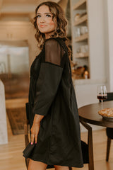Chic Agenda Lace Applique Mini Dress in Black