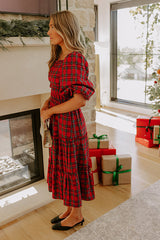 Plaid Kisses Midi Dress