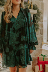 Blooming Grace Floral Jacquard Mini Dress