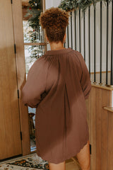 Dinner in Soho Scalloped Mini Dress in Mocha Curves