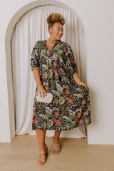 Uptown Views Floral Midi Dress Curves