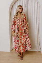 Boheme Whisper Floral Midi Dress in French Vanilla