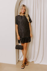 Starlit Soiree Tweed Mini Dress