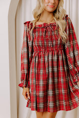 Plaid All Night Smocked Mini Dress